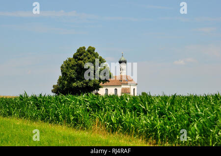 Deutschland, Bayern, Voralpenland, Kirche St. André ? Dans réglage, Banque D'Images