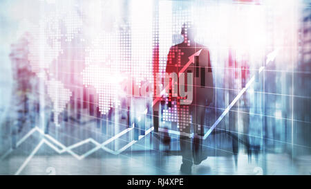 Bourse financière graphique graphique Bougie ROI Retour sur investissement Business Concept. Banque D'Images