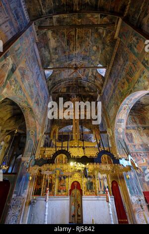 Fresques dans son église, le monastère orthodoxe serbe Piva, province Pluzine, Monténégro Banque D'Images