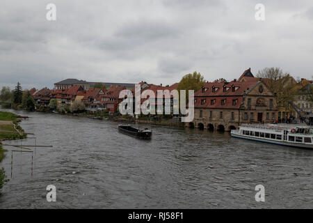 'Klein Venedig' - Die historische, Guinée Fischersiedlung in der Bamberger Inselstadt an der Regnitz à Bamberg, Oberfranken, Franken, Bayern, Deut Banque D'Images