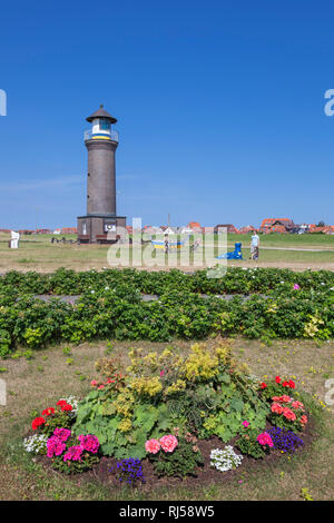 Leuchtturm Memmertfeuer auf der Insel Juist, Ostfriesische Insel, Banque D'Images