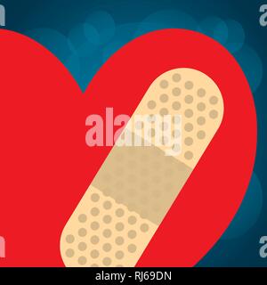 Heart cardio avec cure vector illustration design Illustration de Vecteur