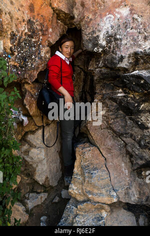 Tibet, Kora um das Kloster, Ganden Gläubige Banque D'Images