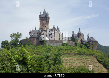 Château Reichsburg Cochem, Cochem an der Mosel, Mosel, Rheinland-Pfalz, Deutschland Banque D'Images