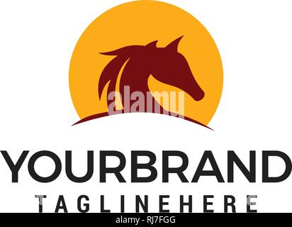 Logo chevaux Vector illustration Design Template Illustration de Vecteur