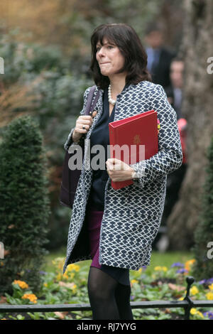 London UK. 5 février 2019.Claire Perry, député, Ministre d'État à l'énergie et croissance saine arrive à Downing Street pour la réunion hebdomadaire du cabinet Crédit : amer ghazzal/Alamy Live News Banque D'Images