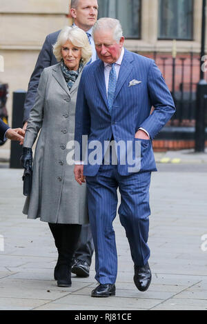 Cour suprême. Londres, Royaume-Uni. Feb, 2019 5. Le Prince Charles, prince de Galles et de Camilla, Duchesse de Cornouailles arrive à la Cour Suprême du Royaume-Uni. Credit : Dinendra Haria/Alamy Live News Banque D'Images