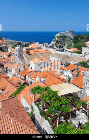 Blick über die Altstadt zum Fort Bokar, Dubrovnik, Dalmatien, Kroatien Banque D'Images