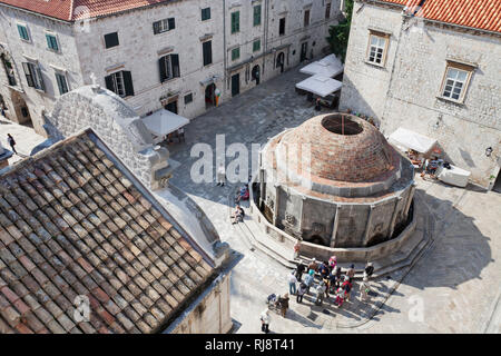 Großer Onofrio Brunnen, Dubrovnik, Dalmatien, Kroatien Banque D'Images