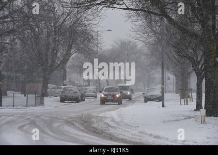 Sur la photo plus de la neige qui tombe près de l'A45 Coventry Rd, Yardley, Birmingham. Le froid a frappé l'Ouest des Midlands que neige chaos continue de frapper la France. Temps violent est possible au cours des prochains jours et pourrait affecter les Midlands maintenant il y a un risque accru de mauvais temps qui pourrait causer une interruption de voyage et même un risque potentiel pour la vie. Banque D'Images