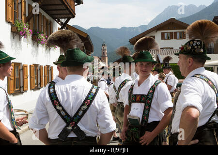 Treffen der historischen von 2011 Altbayern, Mittenwald, Festumzug, Bayern, Oberbayern, Deutschland, Banque D'Images