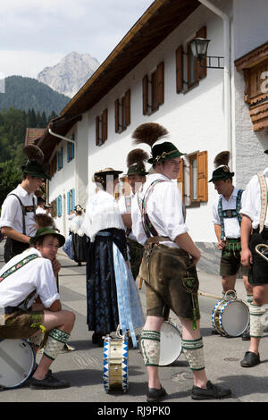 Treffen der historischen von 2011 Altbayern, Mittenwald, Festumzug, Bayern, Oberbayern, Deutschland, Banque D'Images