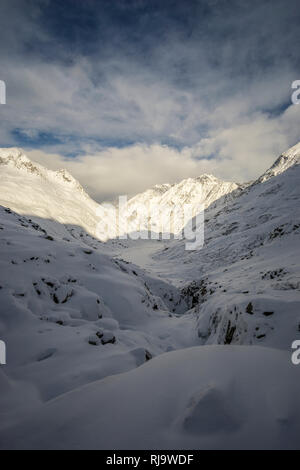 Österreich, Tirol, Stubaier Alpen, Gries im Sulztal, Blick in das hinunter Richtung Amberger Hütte Sulztal dans Banque D'Images