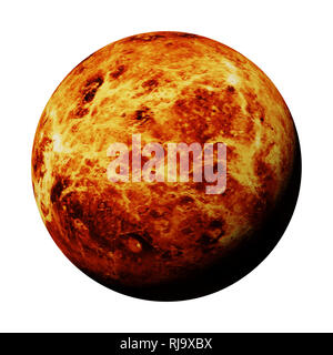 La planète Vénus, qui fait partie du système solaire (l'espace 3D Rendering isolé sur fond blanc, les éléments de cette image sont meublées par la NASA) Banque D'Images