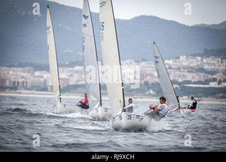 Spanien, Barcelone, Finn World Masters, Segelwettbewerb, El Balis, Club Nautique Banque D'Images