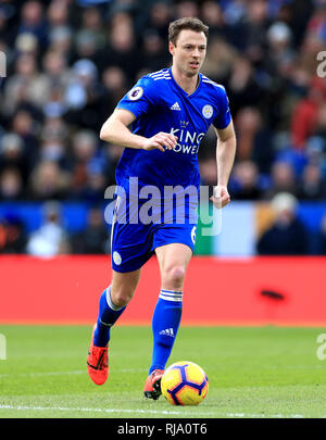 Leicester City's Jonny Evans en action au cours de la Premier League match à la King Power Stadium, Leicester. Banque D'Images