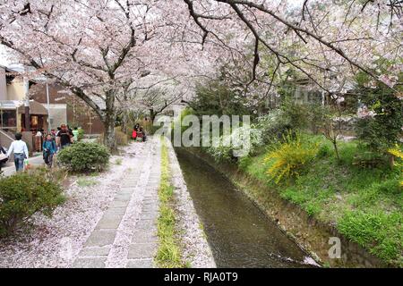 KYOTO, JAPON - 16 avril : les touristes visiter Promenade du Philosophe le 16 avril 2012 à Kyoto, au Japon. Vieux Kyoto est un site du patrimoine mondial de l'Unesco et a été visite Banque D'Images