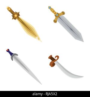 Poignée d'alimentation,,bataille, décorations,manipuler,scimitar,star,or,conquérant pirate,acier,cuivre,argent,le meurtre,ornement,militaires,pierre,soldat,fantaisie,chevalier,,warrior,guerre,épée,couteau,dague arme,sabre,médiévale,jeu,armure,,forte,lame,set,icône,,illustration,collection,isolé,design,graphisme,élément signe,caricature,couleur,vecteurs vecteur , Illustration de Vecteur