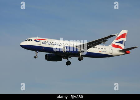 British Airways Airbus A320 avion de passagers, reg. non G-EUYM. Banque D'Images