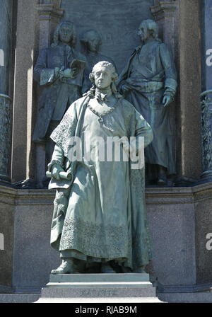 Statue dans Maria-Theresien-Platz, Vienne, Autriche. Marie-thérèse (1717-1780), était la seule femme chef de la Habsburg dominions et la dernière de la maison de Habsbourg. Banque D'Images