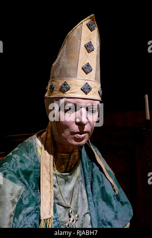 Portrait de plâtre statue de Henry de Blois (ch. 1098 - 1171), connu sous le nom de Henry de Winchester, a été Abbé de Glastonbury Abbey à partir de 1126, et l'évêque de Winchester à partir de 1129 à sa mort. Il est le plus jeune fils de Stephen Henry, Comte de Blois par Adela de Normandie, fille de Guillaume le Conquérant et Mathilde de Flandre. Ainsi, il était un jeune frère d'Etienne, roi d'Angleterre. Banque D'Images