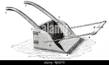 Une gravure représentant une mise à niveau en bois scoop. En date du 19e siècle Banque D'Images