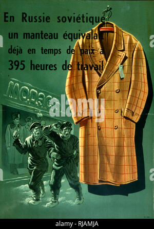 La Seconde Guerre mondiale, Vichy, anti-communiste antisoviétique, affiche de propagande. Vers 1942 Banque D'Images