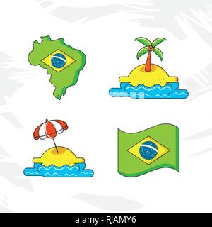 Brésil pays set icons vector illustration design Illustration de Vecteur