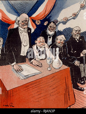 La caricature dans l'Assiette du beurre, 1906, représentant une assemblée politique Banque D'Images