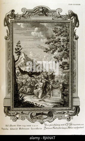 La Fable de l'Hélène de Troie, de Physique sacrée, ou Histoire-naturelle de la Bible, 1732-1737, par Johann Jakob Scheuchzer (1672 - 1733), un chercheur suisse né à Zurich Banque D'Images