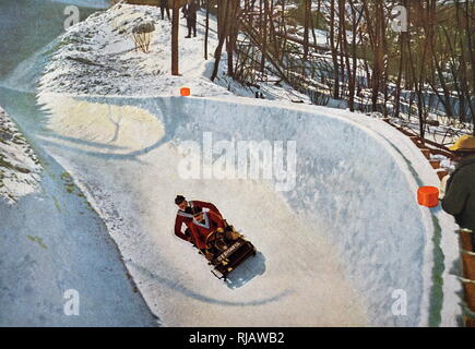 Photo de l'équipe de bob à deux Allemands au 1932 Jeux Olympiques d'hiver. L'or a été remporté par l'équipe américaine. Banque D'Images