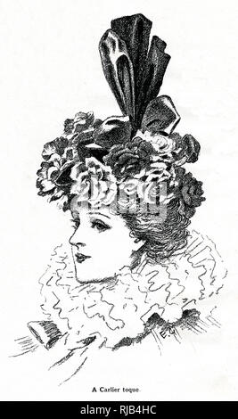 Femme portant un chapeau de carlier 1897 Banque D'Images