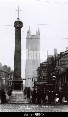 Market Cross, Churchgate, Bolton, Lancashire Banque D'Images