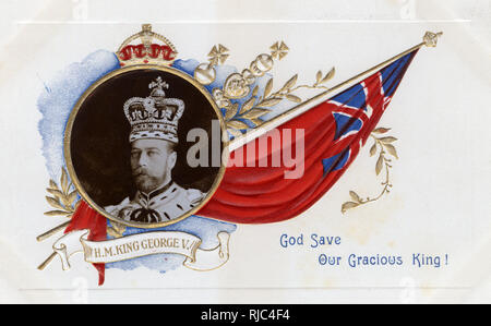 Carte postale souvenir du couronnement - King George V. Banque D'Images