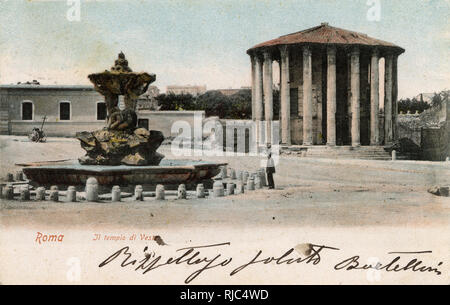 Le Temple de Vesta dans l'ancien Forum Boarium de Rome Banque D'Images