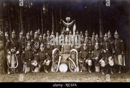 WW1 - la bande d'un régiment d'infanterie prussienne Banque D'Images