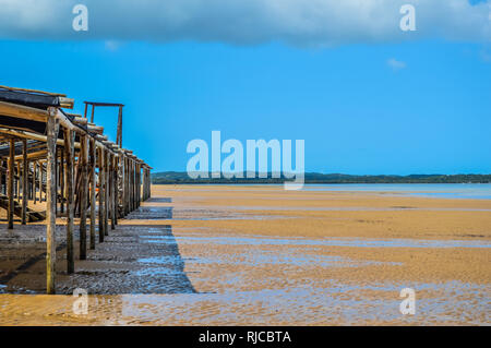 Turquoise et immaculé plage près de l'île portugaise de l'île Inhaca à Maputo au Mozambique Banque D'Images