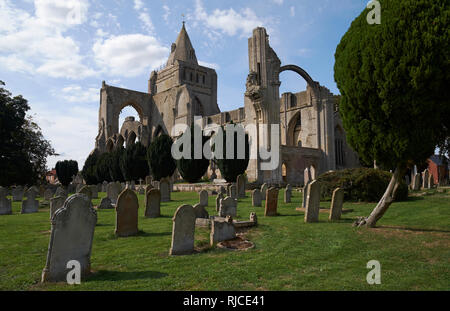 L'Abbaye de Crowland (aussi écrit l'abbaye de Croyland), Crowland, Lincolnshire, Royaume-Uni. Banque D'Images