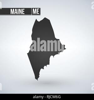 Maine site isolé sur fond transparent. Carte noire pour votre conception. Illustration vectorielle, facile à éditer Illustration de Vecteur