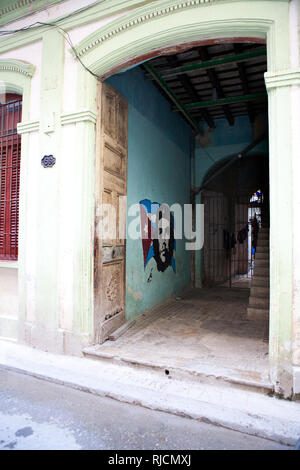 L'art de mur cubain et graffiti de La Havane n Che et Castrocuban art Banque D'Images