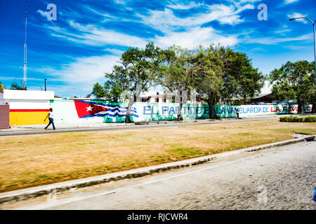 Slogan mur Peinture, La Havane, Cuba Banque D'Images