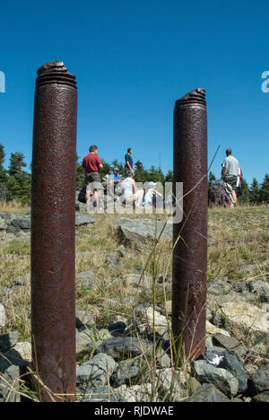 Des vestiges de la Tour du Mont Hale sur le sommet du mont Hale dans les Montagnes Blanches du New Hampshire, USA. Cette tour a été construite en 1929 pour remplacer le d Banque D'Images