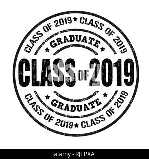 Classe de 2019 grunge rubber stamp on white, vector illustration Illustration de Vecteur