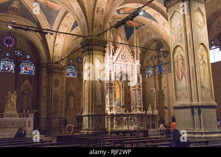 Italie, Florence - 07 mai 2017 : la vue de l'intérieur de l'église Orsanmichele May 05 2017, Toscane, Italie. Banque D'Images