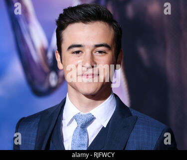 WESTWOOD, LOS ANGELES, CA, USA - 05 février : l'Acteur Keean Johnson arrive à la première de Los Angeles de la 20th Century Fox's 'Alita Battle Angel' : tenue au Regency Village Theatre Le 5 février, 2019 à Westwood, Los Angeles, Californie, États-Unis. (Photo par Xavier Collin/Image Press Office) Banque D'Images