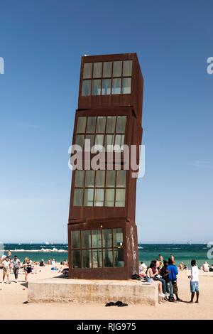 L'Estel Ferit, les blessés Star, sculpture par Rebecca Horn, Playa de Sant Miquel, Barceloneta, Barcelone, Catalogne, Espagne Banque D'Images