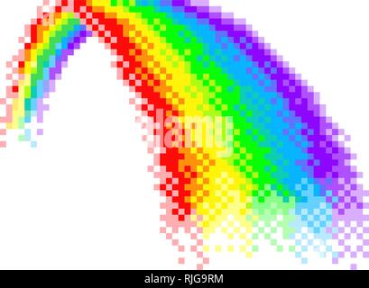 Rainbow Pixel Art 8 bits Arcade Jeu Vidéo Icon Illustration de Vecteur