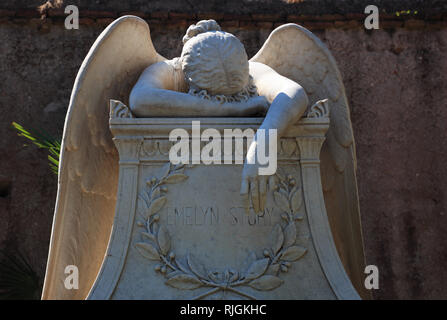 Ange de chagrin, la tombe de William Wetmore Story, le Cimitero Acattolico, Non-Catholic cimetière de Rome, Cimitero dei protestanti, Protestante Cemet Banque D'Images