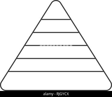 Pyramide pour l'infographie. Diagramme linéaire, graphique avec 6 étapes, niveaux. Vector illustration isolé sur fond blanc Illustration de Vecteur