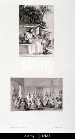 Dessins de l'Égypte, par Dominique Vivant, Baron Denon (1747 - 1825), artiste français, écrivain, diplomate, auteur, et d'archéologue. Il a été nommé le premier directeur du musée du Louvre par Napoléon après la campagne d'Égypte de 1798-1801 Banque D'Images